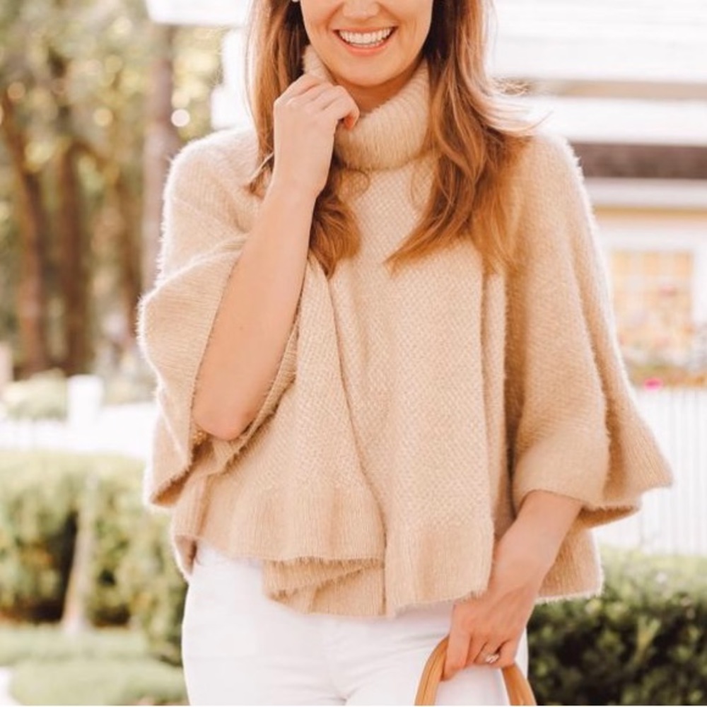 Anthropology turtleneck poncho